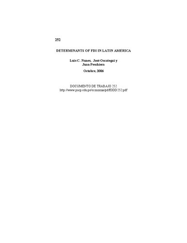 Determinants of FDI in Latin America