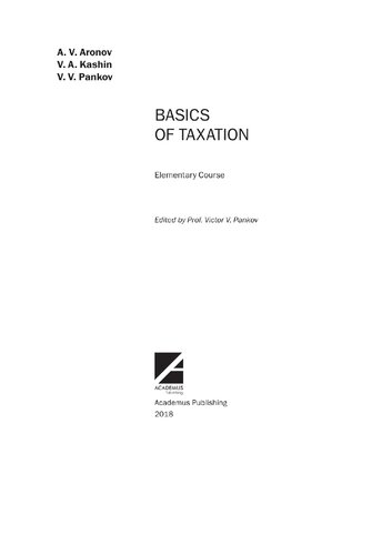 BASICS OF TAXATION: elementary Course