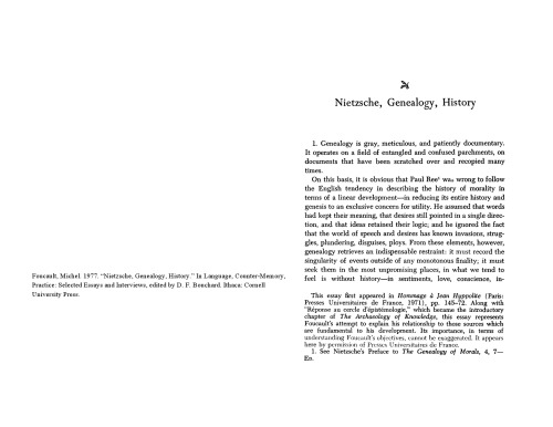 Nietzsche, Genealogy, History