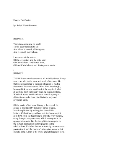 Essays 1st Series