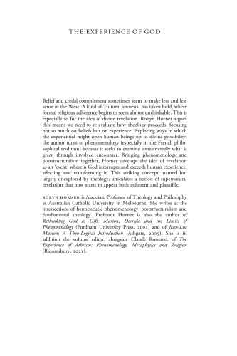 The Experience of God: A Phenomenology of Revelation