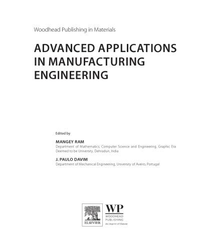 Advanced Applications in Manufacturing Enginering