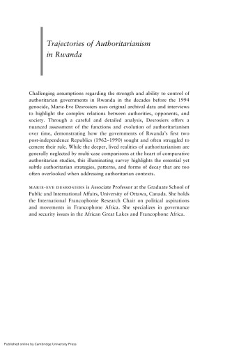 Trajectories of Authoritarianism in Rwanda: Elusive Control before the Genocide