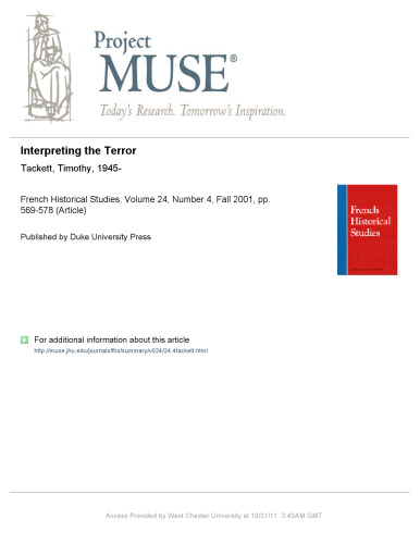 Interpreting the Terror