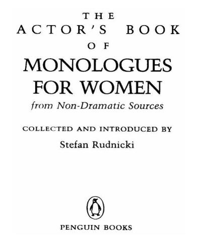 The Actor's Book of Monologues for Women