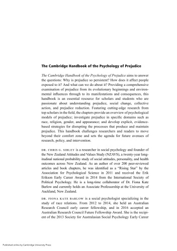 The Cambridge Handbook of the Psychology of Prejudice
