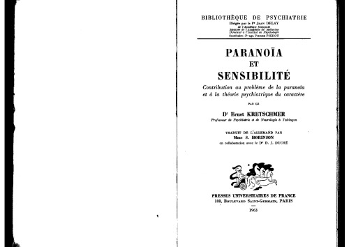 Paranoïa et sensibilité