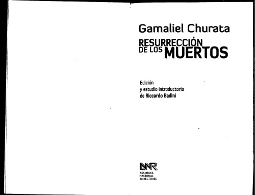 Resurrección de los muertos. Alfabeto del incognoscible