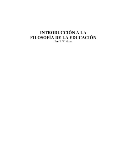 Introducción a la filosofía de la educación