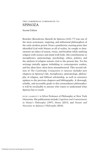 The Cambridge Companion to Spinoza