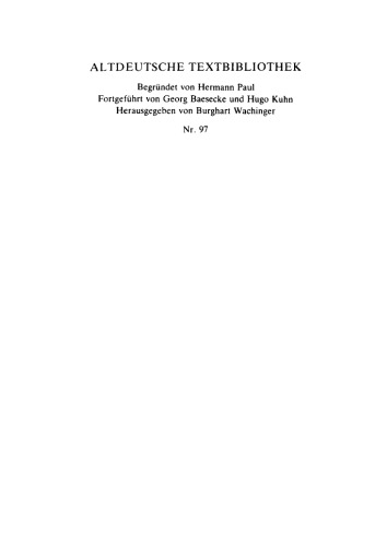 Der Jüngling: Nach der Heidelberger Hs. Cpg. 341 mit den Lesarten der Leipziger Hs. 946 und der Kalocsaer Hs. (Cod. Bodmer 72)