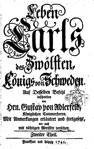 Leben Karls des Zwölften, Königs von Schweden