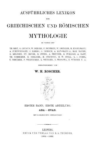 Ausführliches Lexikon der griechischen und römischen Mythologie 1.2 : Euxistratos–Hysiris