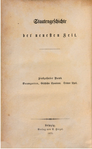 Geschichte Spaniens vom Ausbruch der Französischen Revolution bis auf unsere Tage