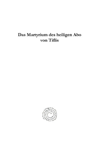 Das Martyrium Des Heiligen Abo Von Tiflis