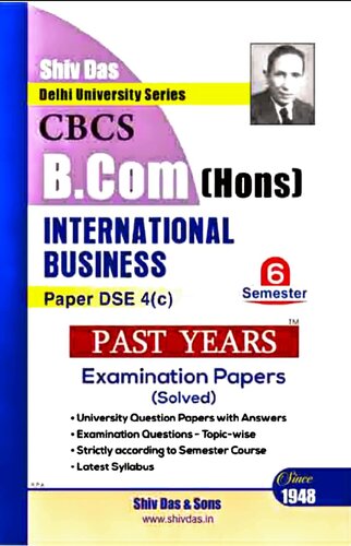International Business - Shiv Das (for B.Com Hons Semester 6 for Delhi University)