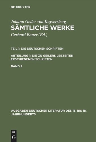 Sämtliche Werke: Band 2 Die deutschen Schriften