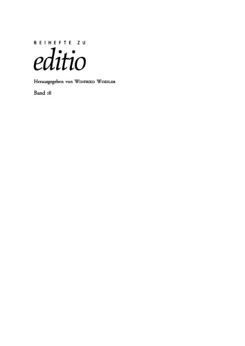 Edition und Übersetzung: Zur wissenschaftlichen Dokumentation des interkulturellen Texttransfers. Beiträge der Internationalen Fachtagung der Arbeitsgemeinschaft für germanistische Edition, 8.-11. März 2000