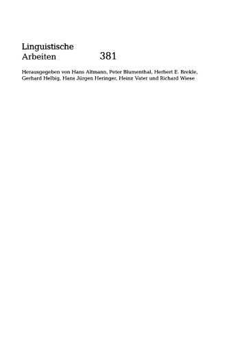 Tendenzen europäischer Linguistik: Akten des 31. Linguistischen Kolloquiums, Bern 1996