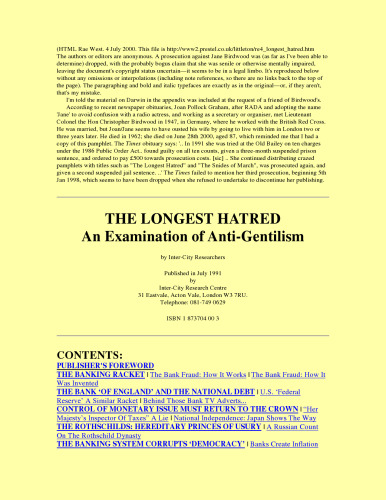 The Longest Hatred: An Examination of Anti-Gentilism [revised web version]