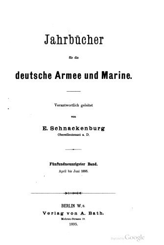 Jahrbücher für die Deutsche Armee und Marine / April bis Juni 1895