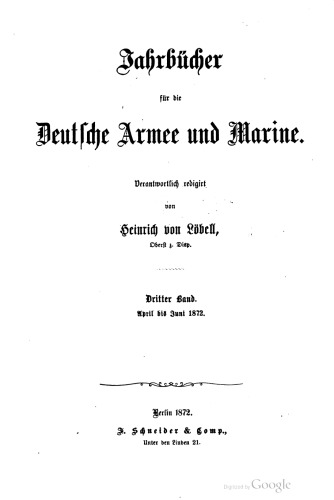Jahrbücher für die Deutsche Armee und Marine / April bis Juni 1872