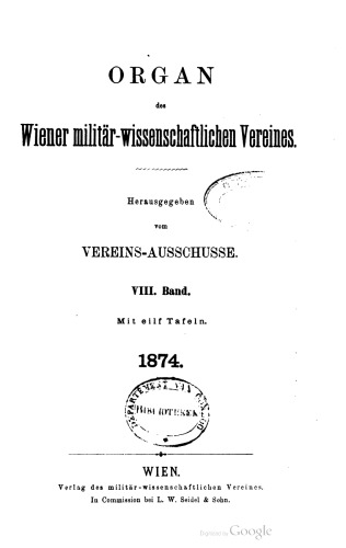 Organ des Wiener militär-wissenschaftlichen Vereins