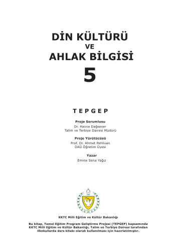 Din Kültürü ve Ahlak Bilgisi 5