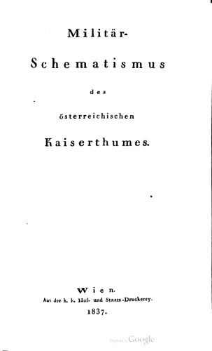 Militär-Schematismus des österreichischen Kaisertums
