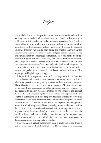 Academic Freedom and the Law: A Comparative Study