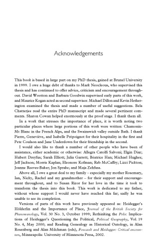 Mapping the Present: Heidegger, Foucault and the Project of a Spatial History