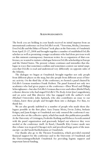 Terrorism, Media, and the Ethics of Fiction: Transatlantic Perspectives on Don DeLillo