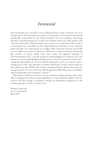 Environmental Protection and the Common law