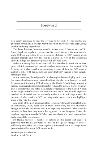 The Law and Regulation of Central Counterparties