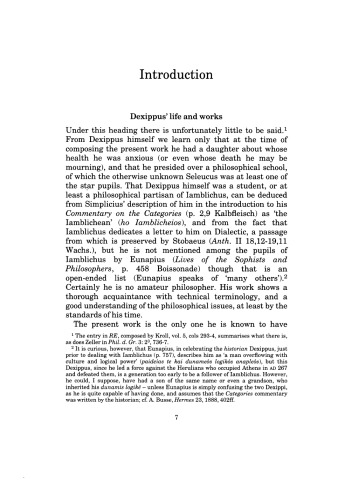 Dexippus: On Aristotle Categories