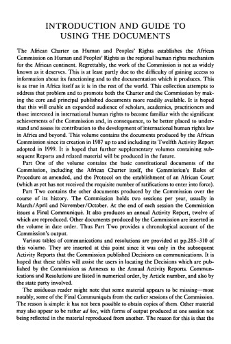Documents of the African Commission on Human and Peoples’ Rights