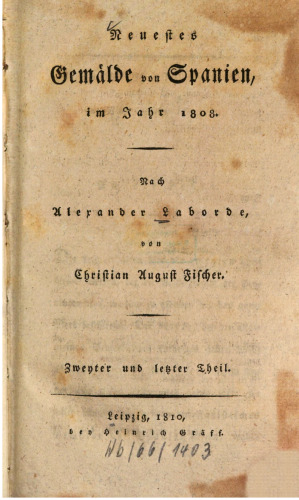 Neuestes Gemälde von Spanien, im Jahre 1808