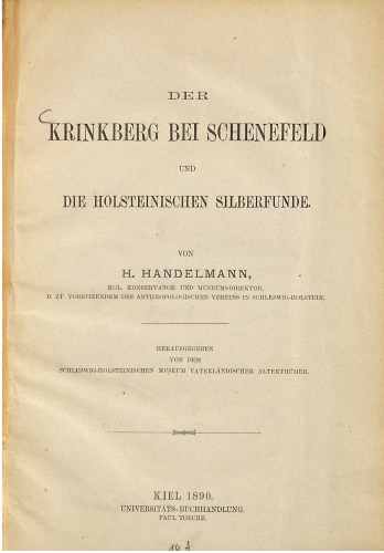 Der Krinkberg bei Schenefeld und die holsteinischen Silberfunde