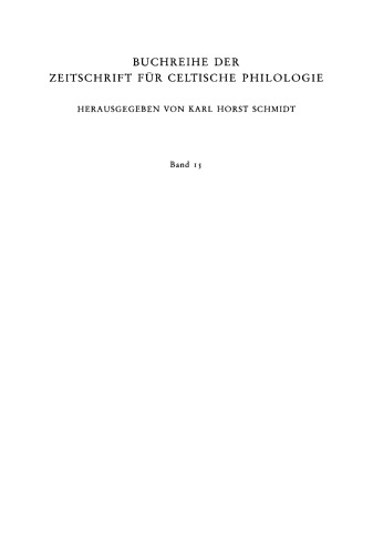 Nominale Wortbildung des älteren Irischen: Stammbildung und Derivation