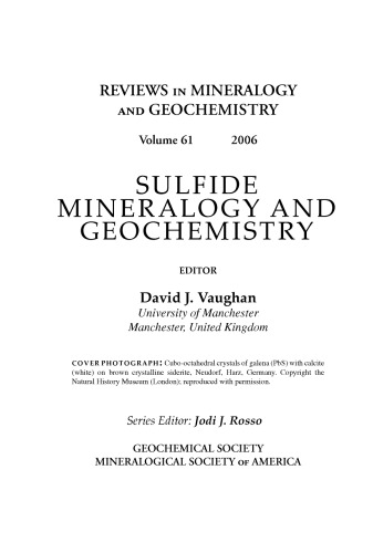 Sulfide Mineralogy and Geochemistry