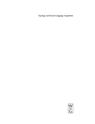 Typology and Second Language Acquisition