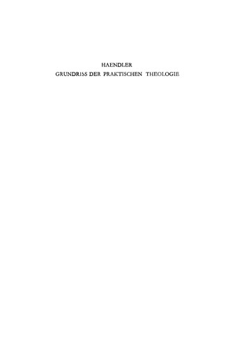Grundriss der praktischen Theologie