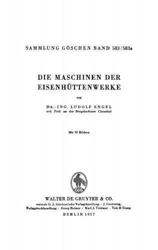 Die Maschinen der Eisenhüttenwerke