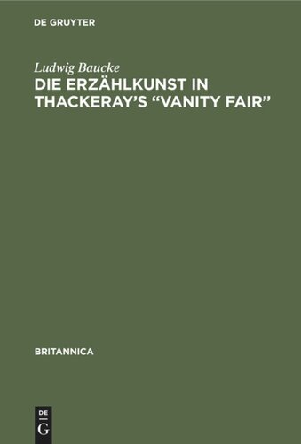 Die Erzählkunst in Thackeray’s “Vanity Fair”