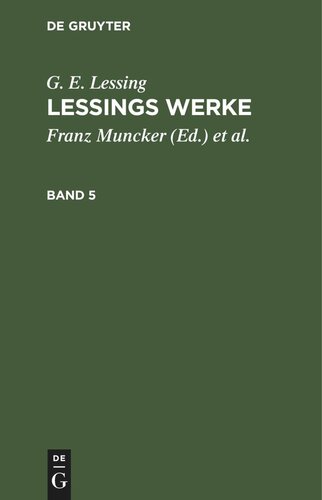 Lessings Werke: Band 5