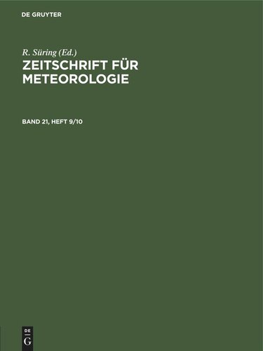 Zeitschrift für Meteorologie: Band 21, Heft 9/10
