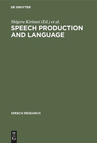 Speech Production and Language: In Honor of Osamu Fujimura