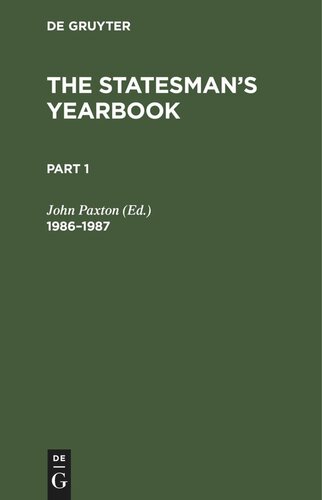 The Statesman's Yearbook: 1986–1987