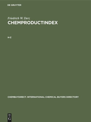 ChemPRODUCTindex: H-Z