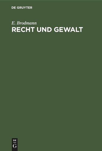 Recht und Gewalt